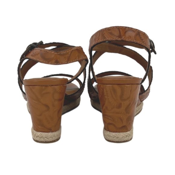 Patricia Nash | Women's Rafa Platform Wedge Heel Sandals | Whiskey | Size 8 - Picture 4 of 5